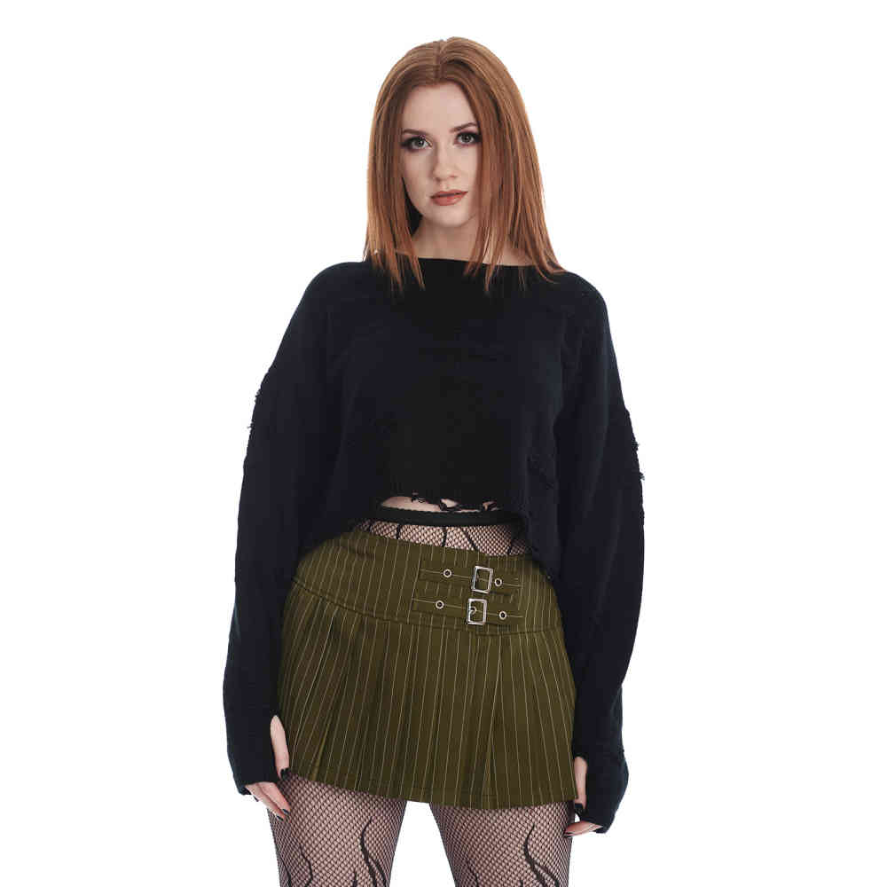 Banned - Onyx Bow Strick pullover - Schwarz